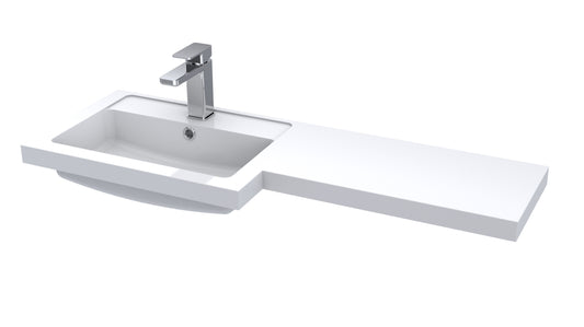 1000mm L Shaped Polymarble Basin - Left Hand