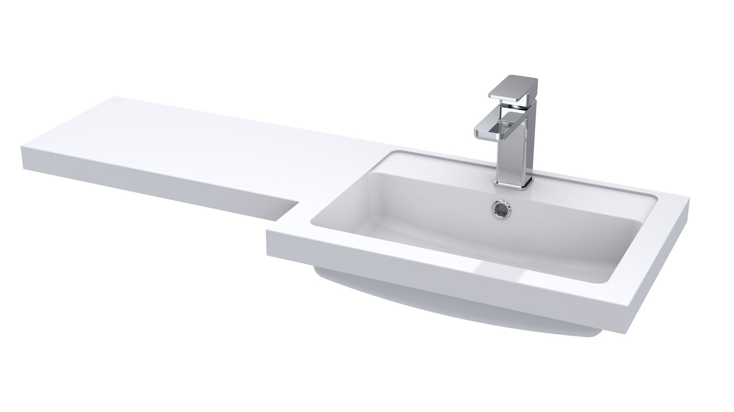 1000mm L Shaped Polymarble Basin - Right Hand
