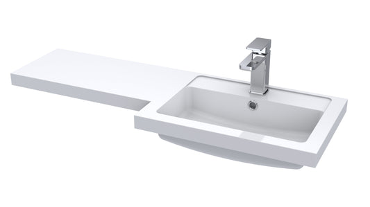 1000mm L Shaped Polymarble Basin - Right Hand