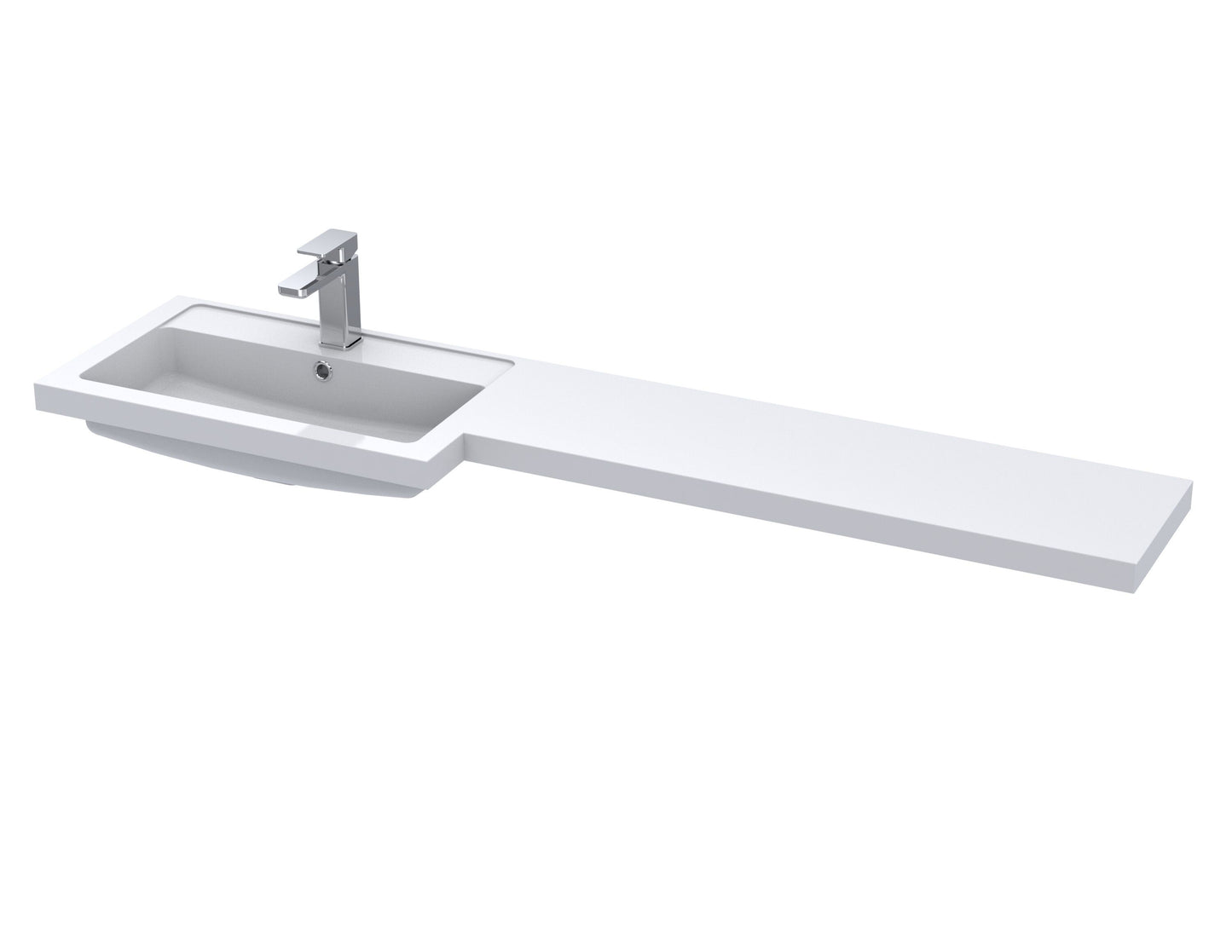 1500mm L Shaped Polymarble Basin - Left Hand