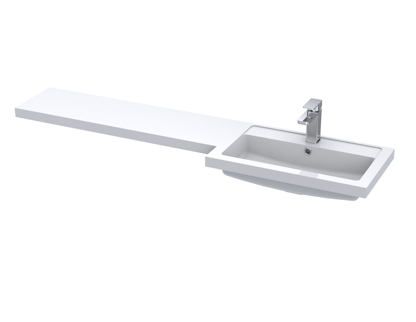 1500mm L Shaped Polymarble Basin - Right Hand