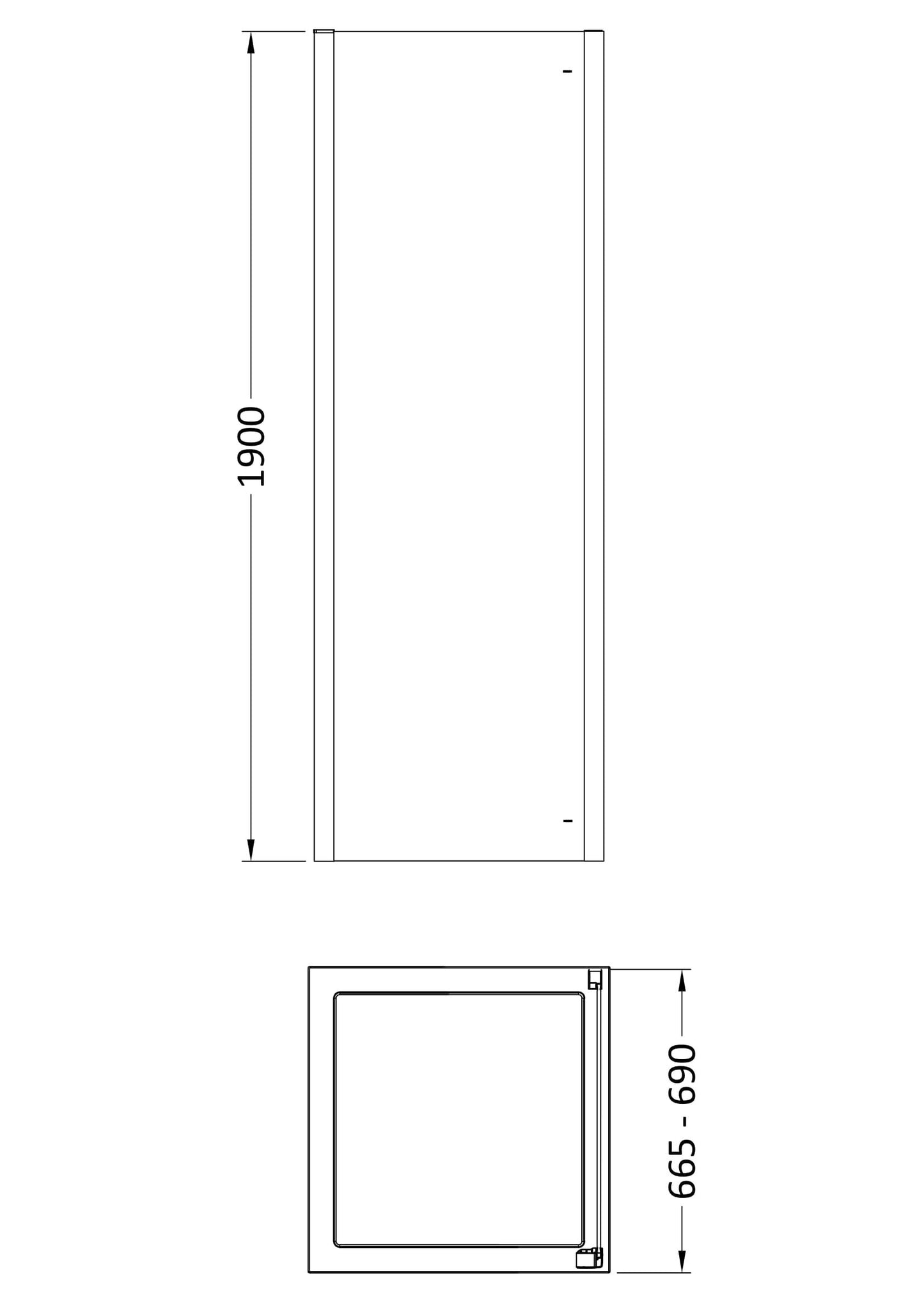 Hudson Reed Apex 690mm Framed Chrome Side Panel