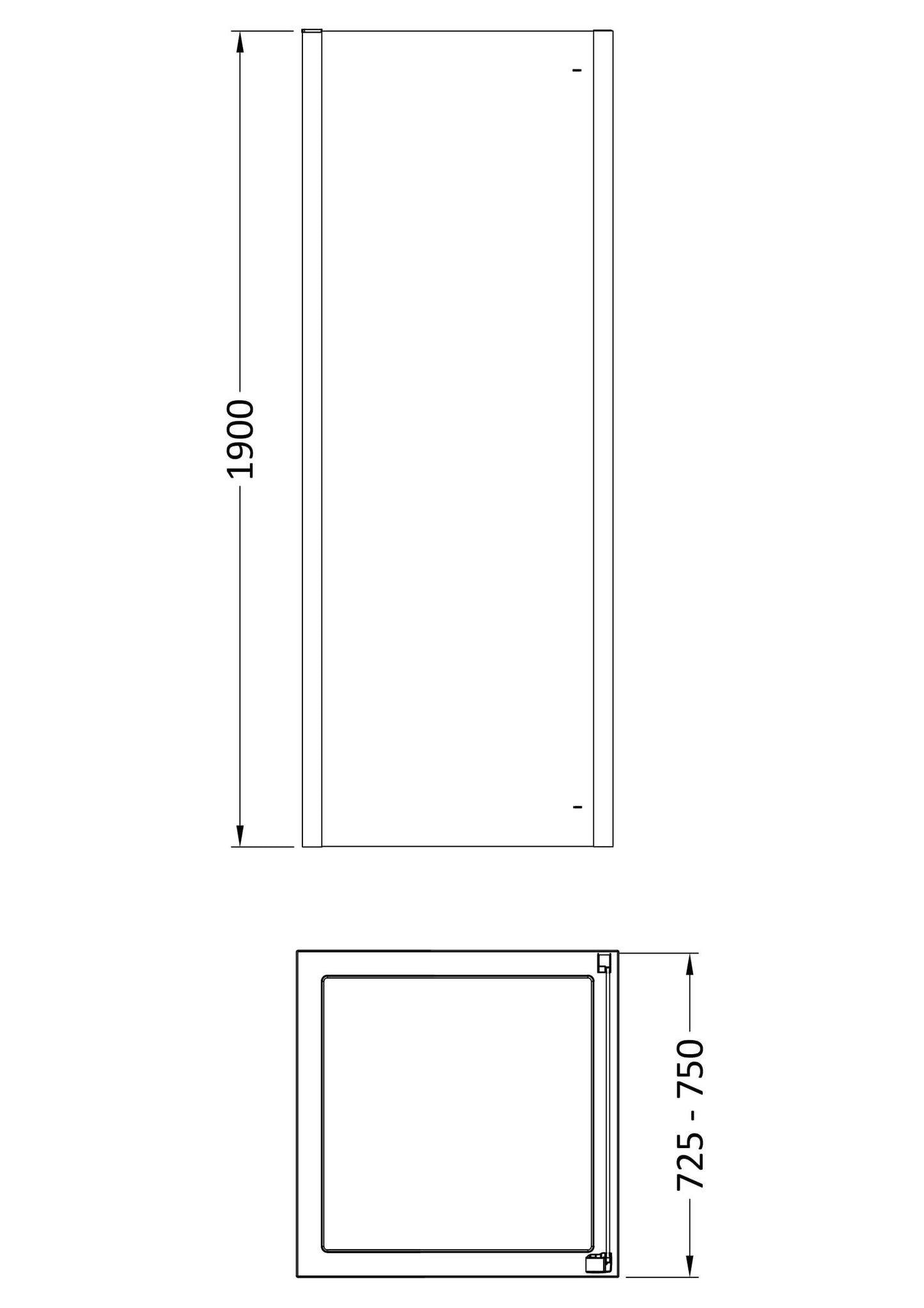 Hudson Reed Apex 750mm Framed Chrome Side Panel