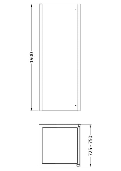 Hudson Reed Apex 750mm Framed Chrome Side Panel
