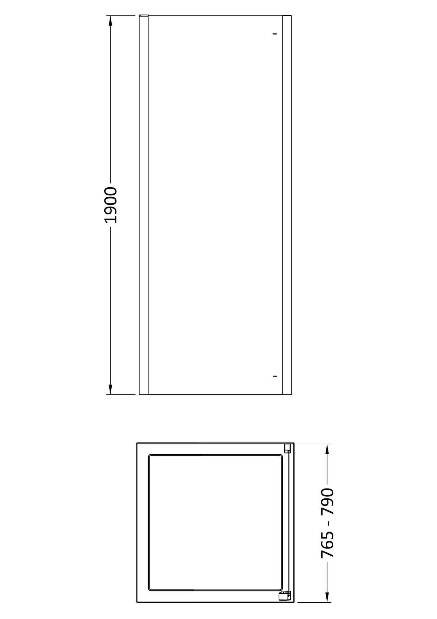 Hudson Reed Apex 790mm Framed Chrome Side Panel