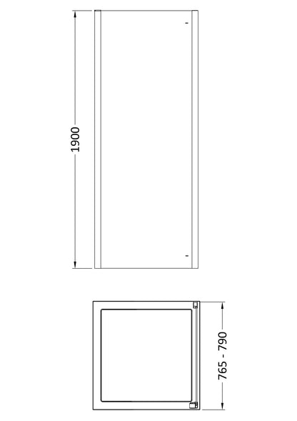 Hudson Reed Apex 790mm Framed Chrome Side Panel