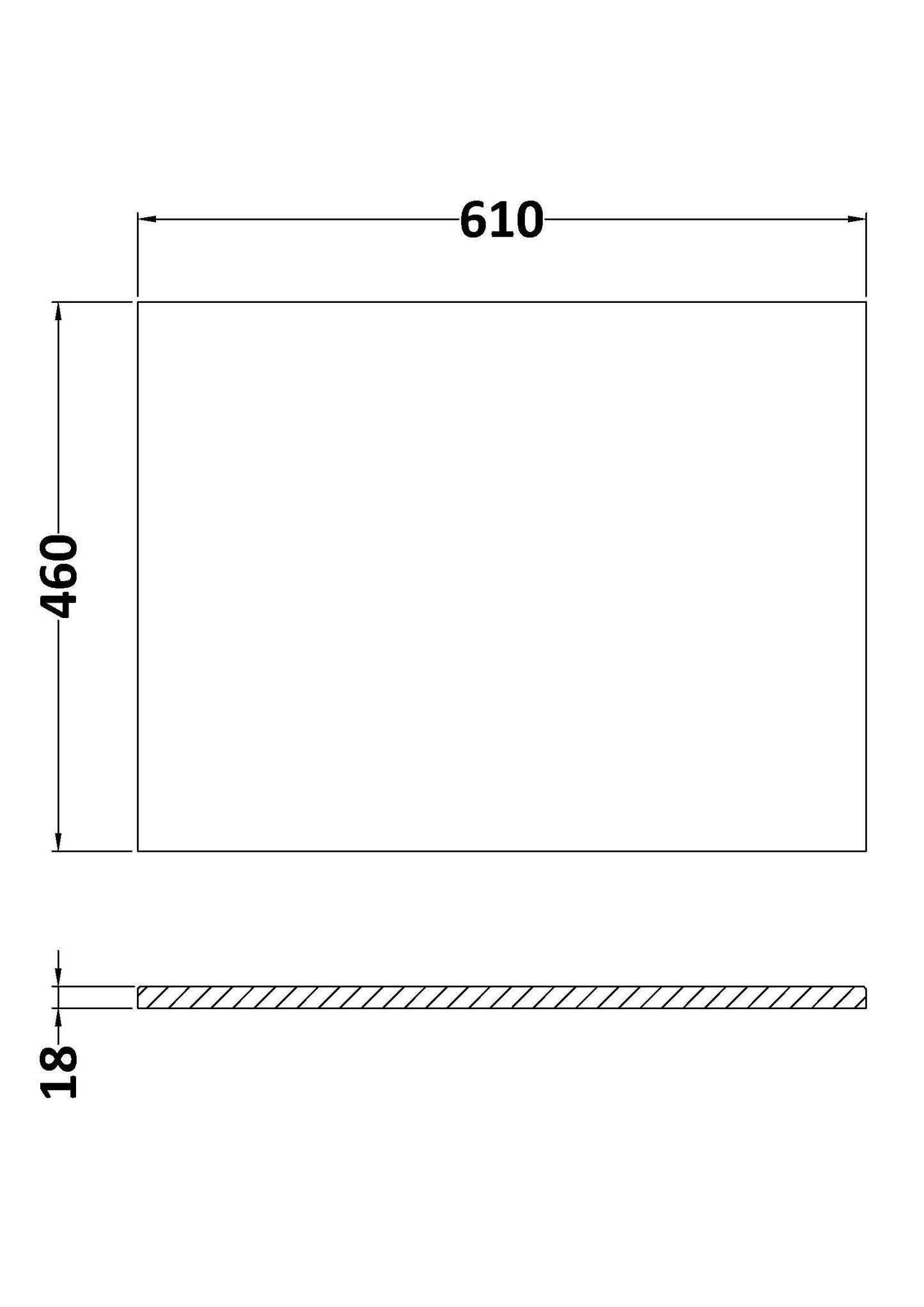 BC Designs 610 x 460mm Marble Top