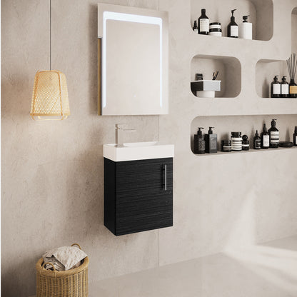 Vault Wall Hung Single Door Compact Vanity Unit with Ceramic Basin 400mm