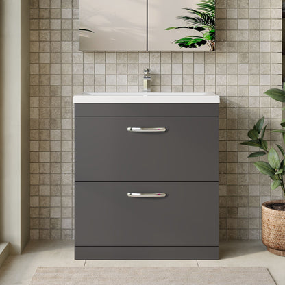 Athena Floor Standing 2 Drawer Vanity Unit 800mm