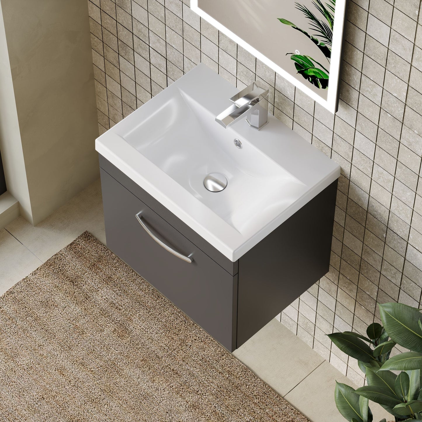 Athena Wall Hung 1 Drawer Vanity Unit 500mm