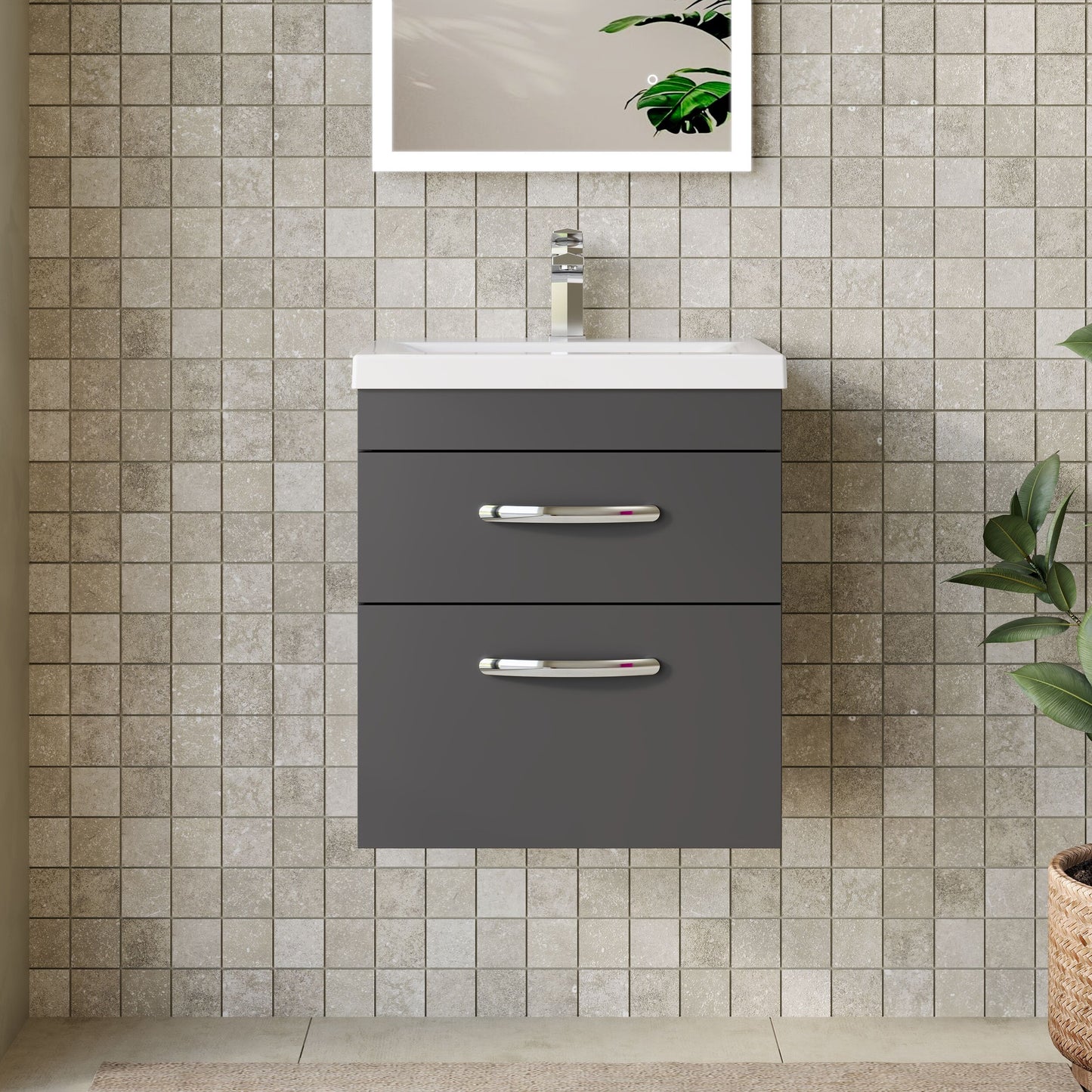 Athena Wall Hung 2 Drawer Vanity Unit 500mm