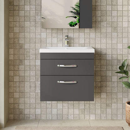 Athena Wall Hung 2 Drawer Vanity Unit 600mm