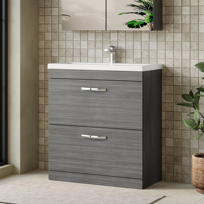 Athena Floor Standing 2 Drawer Vanity Unit 800mm