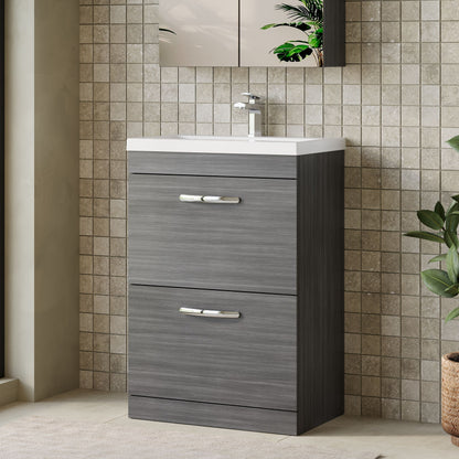 Athena Floor Standing 2 Drawer Vanity Unit 600mm