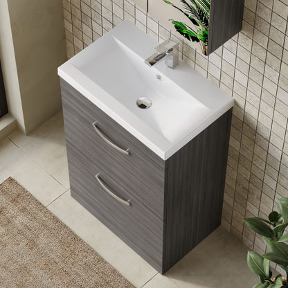 Athena Floor Standing 2 Drawer Vanity Unit 600mm