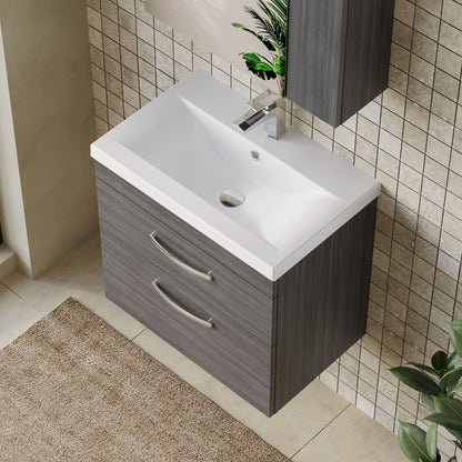 Athena Wall Hung 2 Drawer Vanity Unit 600mm