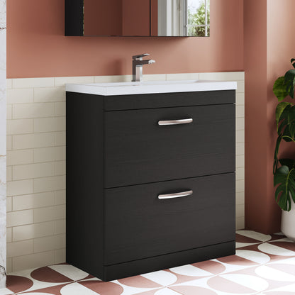 Athena Floor Standing 2 Drawer Vanity Unit 800mm