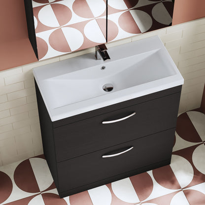 Athena Floor Standing 2 Drawer Vanity Unit 800mm