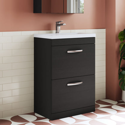 Athena Floor Standing 2 Drawer Vanity Unit 600mm