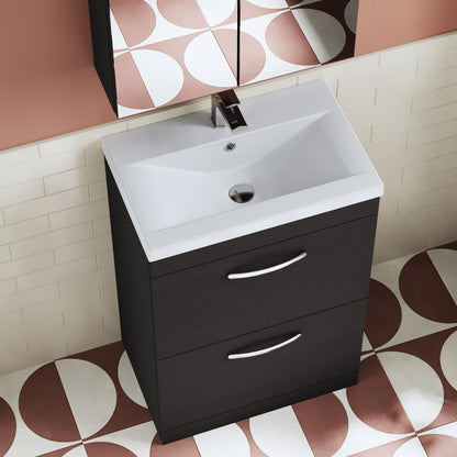 Athena Floor Standing 2 Drawer Vanity Unit 600mm