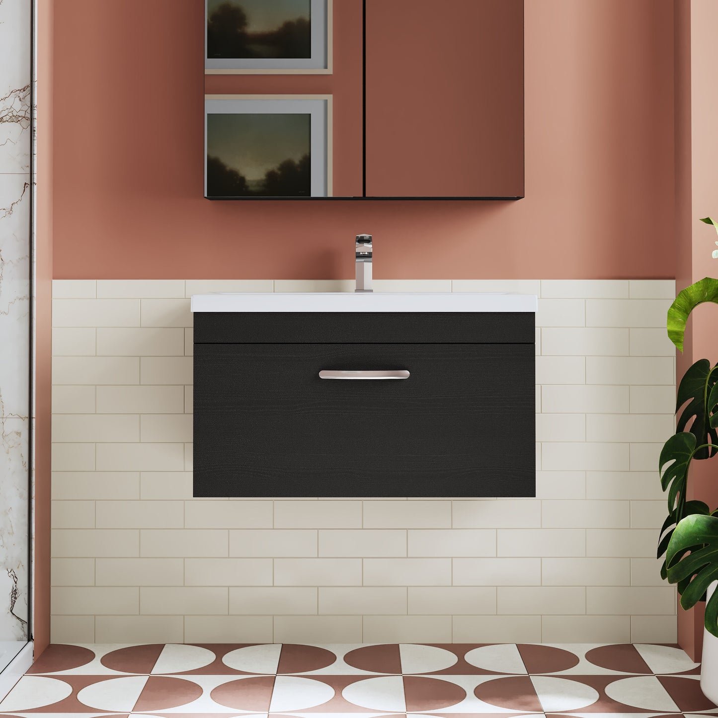 Athena Wall Hung 1 Drawer Vanity Unit 800mm