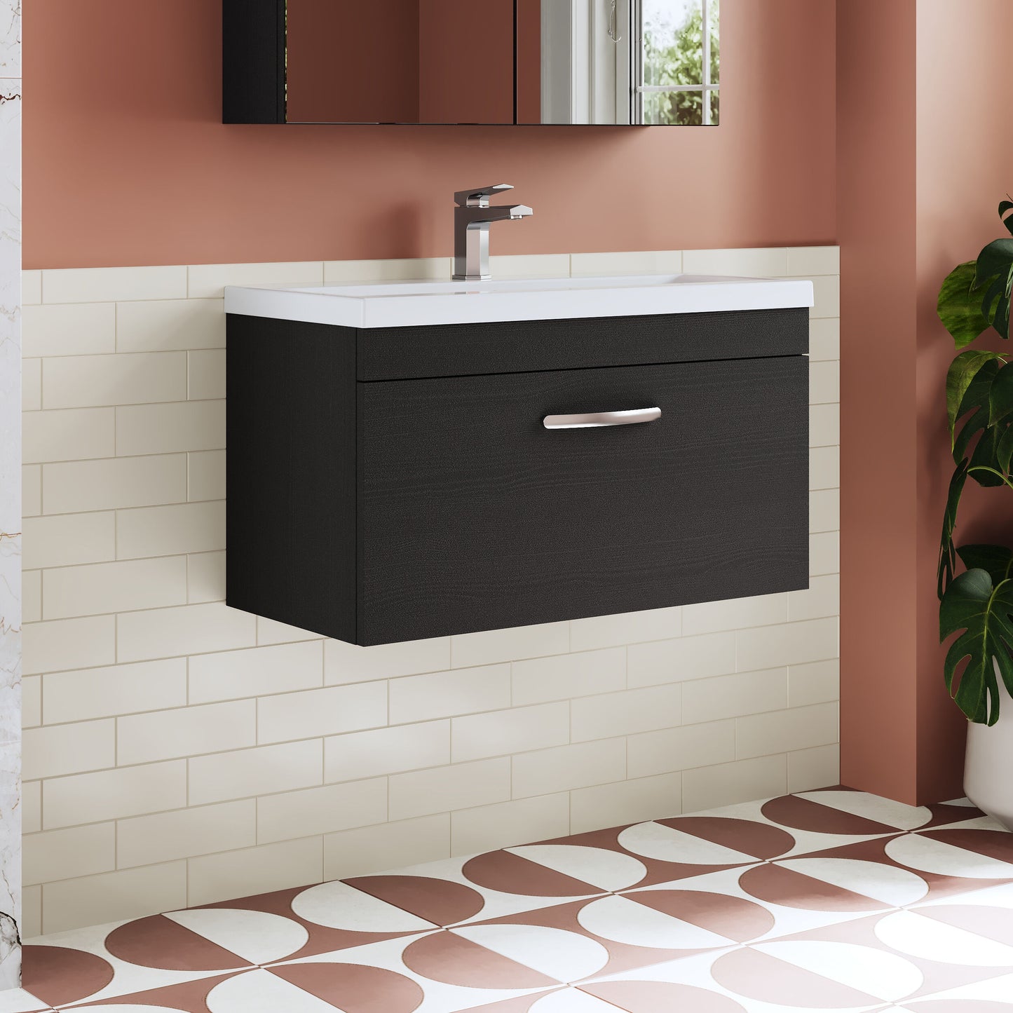 Athena Wall Hung 1 Drawer Vanity Unit 800mm