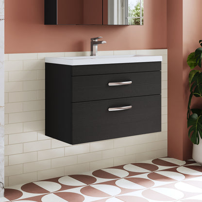 Athena Wall Hung 2 Drawer Vanity Unit 800mm