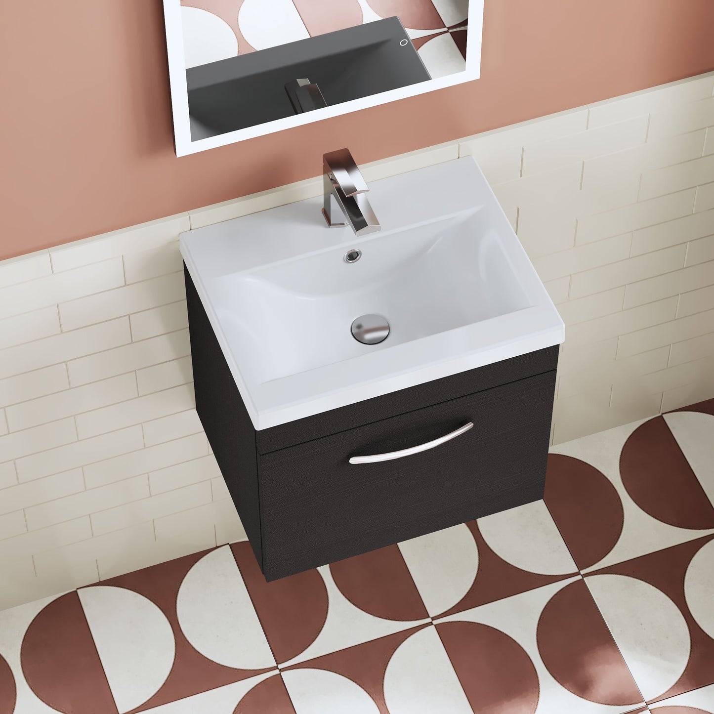 Athena Wall Hung 1 Drawer Vanity Unit 500mm