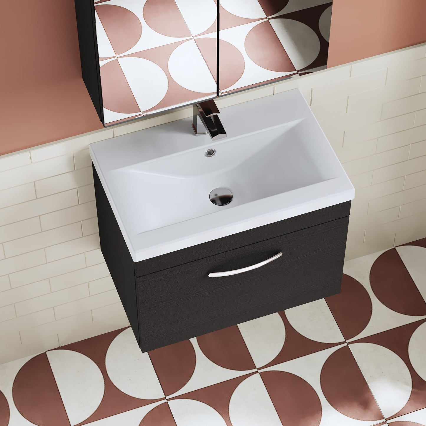 Athena Wall Hung 1 Drawer Vanity Unit 600mm