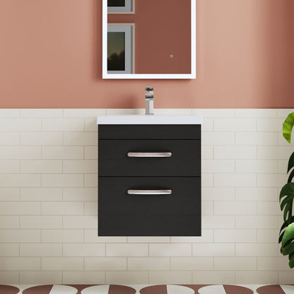 Athena Wall Hung 2 Drawer Vanity Unit 500mm