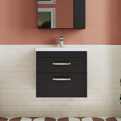 Athena Wall Hung 2 Drawer Vanity Unit 600mm