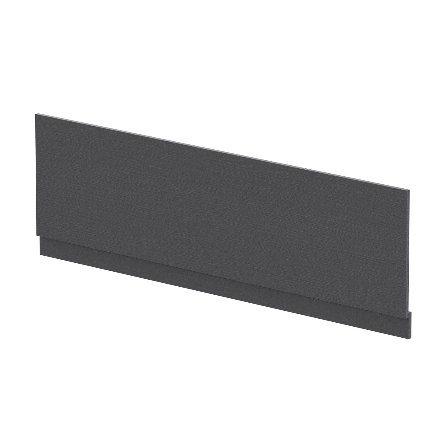Nuie 1800mm Graphite Grey Woodgrain MFC Front Bath Panel With Plinth