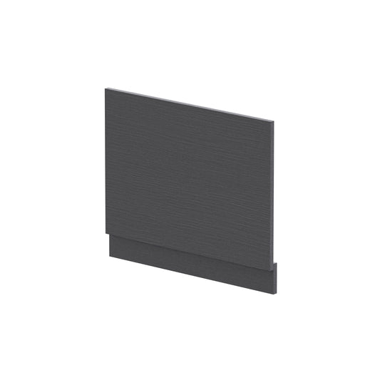 Nuie 700mm Graphite Grey Woodgrain MFC End Bath Panel With Plinth