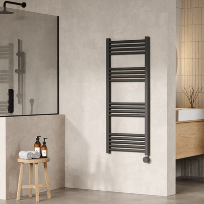 Hudson Reed Electric Bar Towel Rails 1200mm x 500mm 17 Bar Anthracite Vertical Electric Towel Rail
