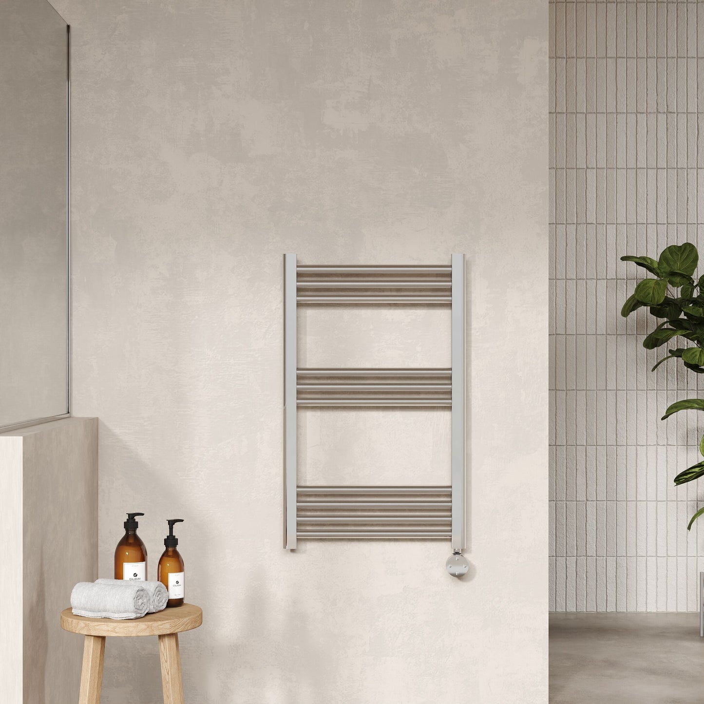 Hudson Reed Electric Bar Towel Rails 800mm x 500mm 10 Bar Chrome Vertical Electric Towel Rail