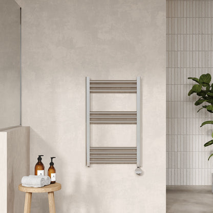 Hudson Reed Electric Bar Towel Rails 800mm x 500mm 10 Bar Chrome Vertical Electric Towel Rail