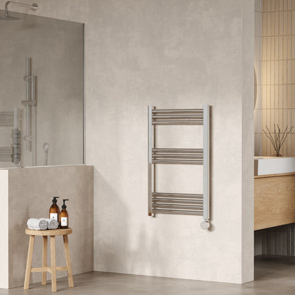 Hudson Reed Electric Bar Towel Rails 800mm x 500mm 10 Bar Chrome Vertical Electric Towel Rail