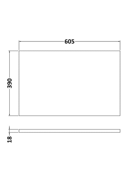 Nuie 600mm Satin Grey MDF Matt Furniture Worktop