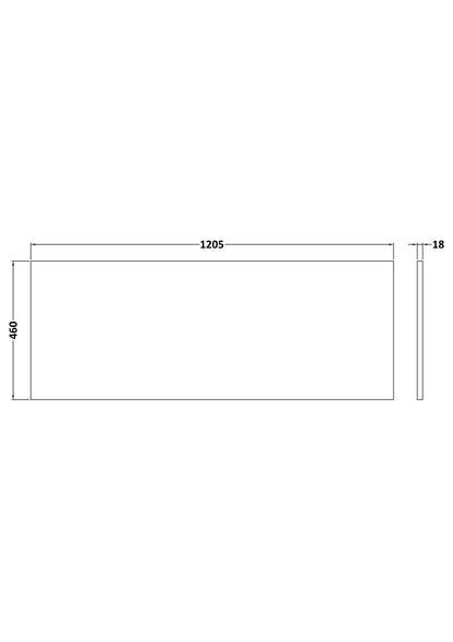 Hudson Reed 1205x460mm Brown Casella Oak MFC Woodgrain Worktop