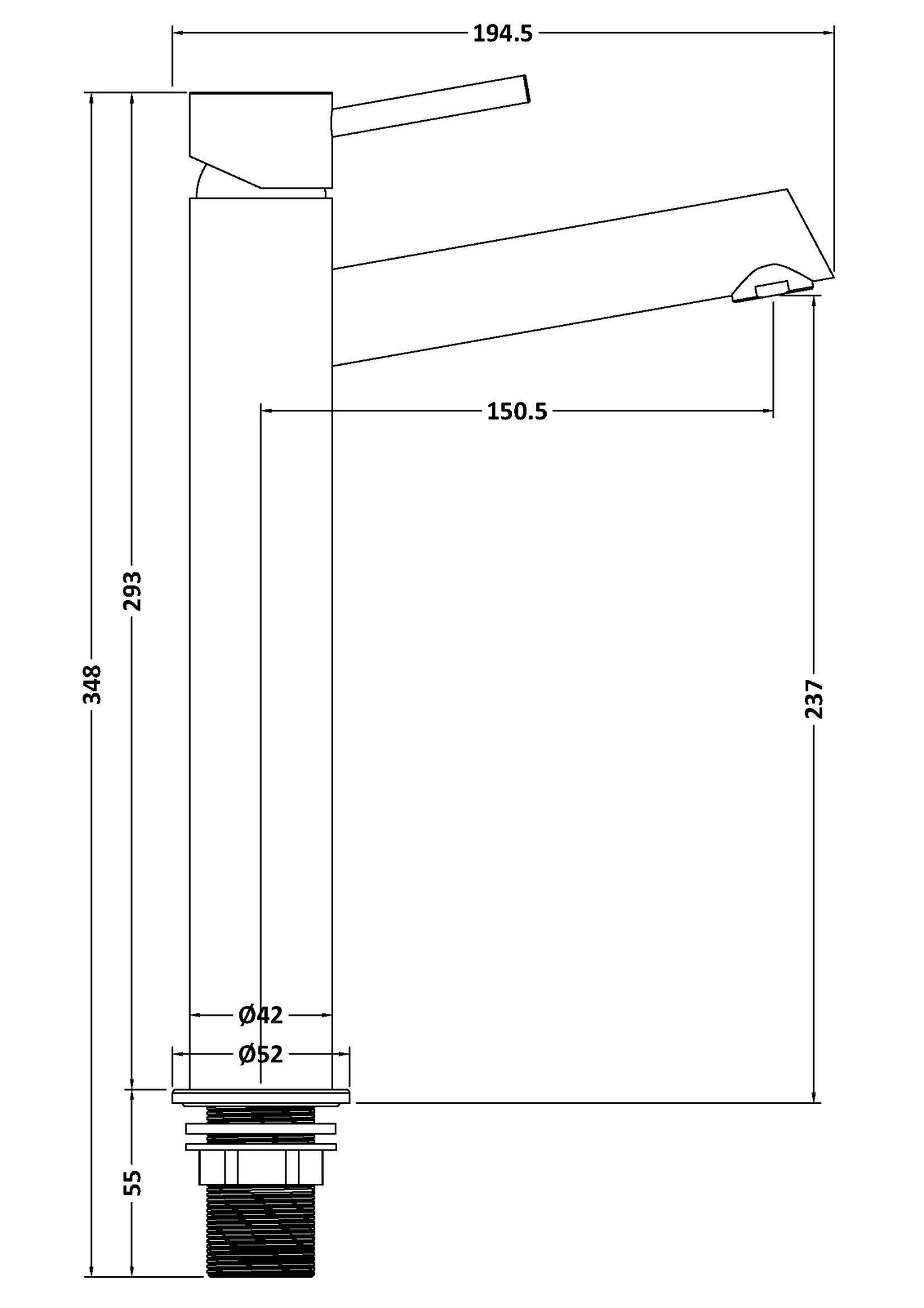Navala High-Rise Mono Basin Mixer