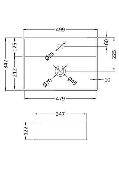 Rectangular Vessel 500 x 350 x 120mm