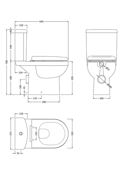Ivo Rimless Pan, Cistern & Seat