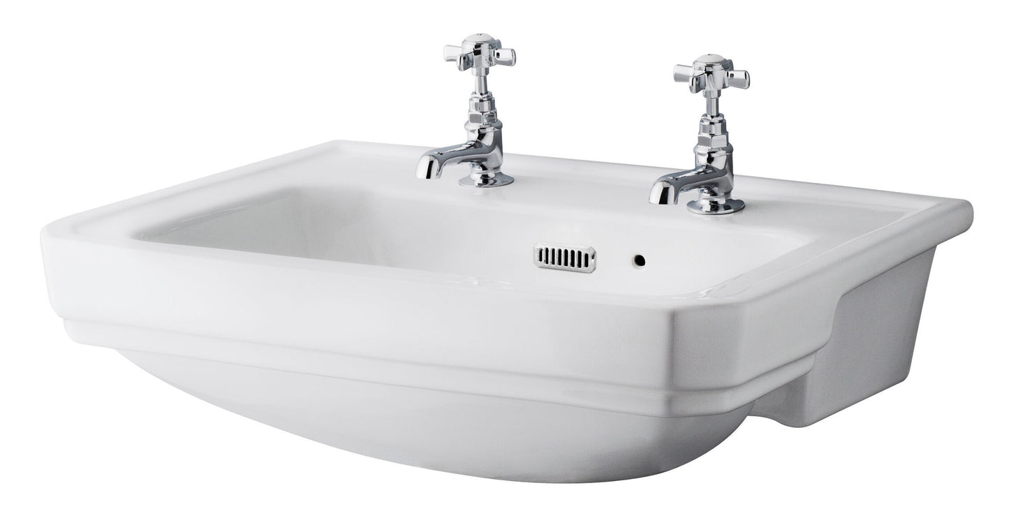 560mm Semi Recessed Basin (2 Tap Hole)