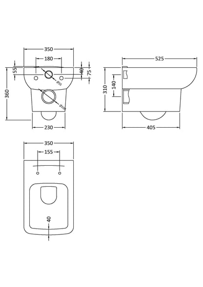 Arlo Square Wall Hung Pan