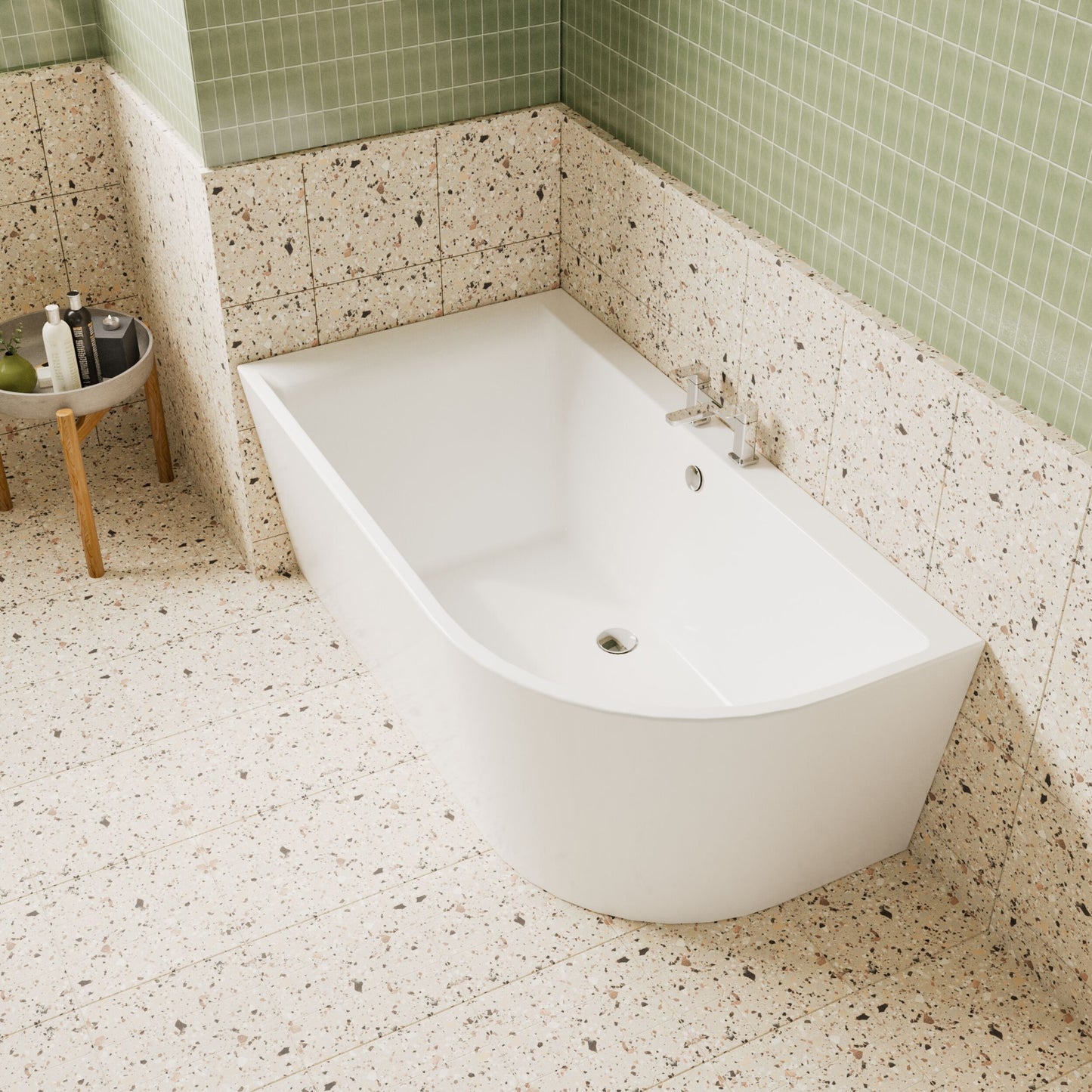 Nuie Choice 1500mm Left-Hand Corner Bath With Legs