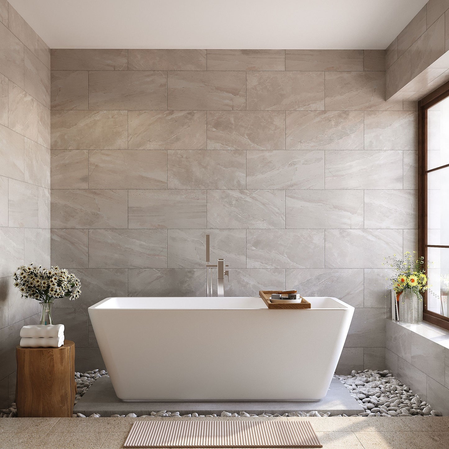 Nuie Choice Endeavor 1615mm Square Freestanding Bath With Legs And Waste