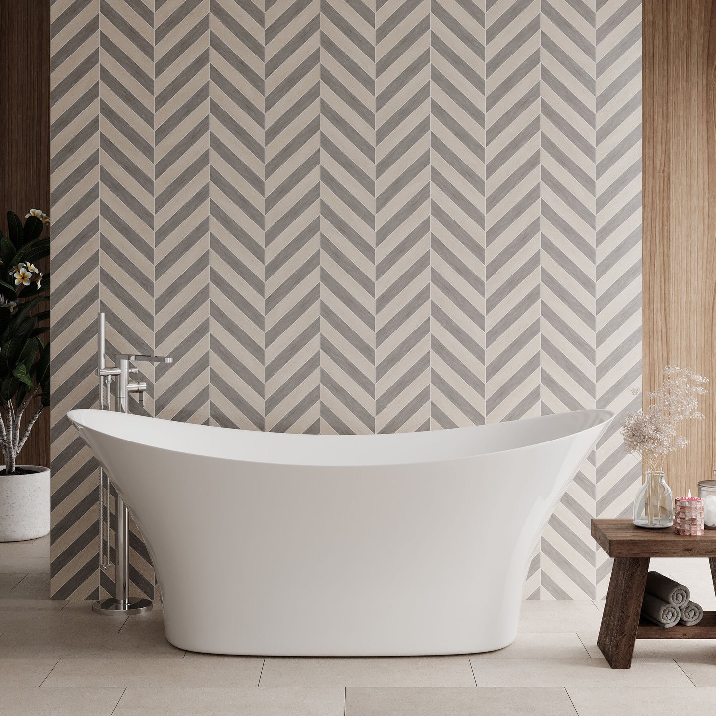 Nuie Choice Epoch 1700mm Freestanding Bath With Legs And Waste