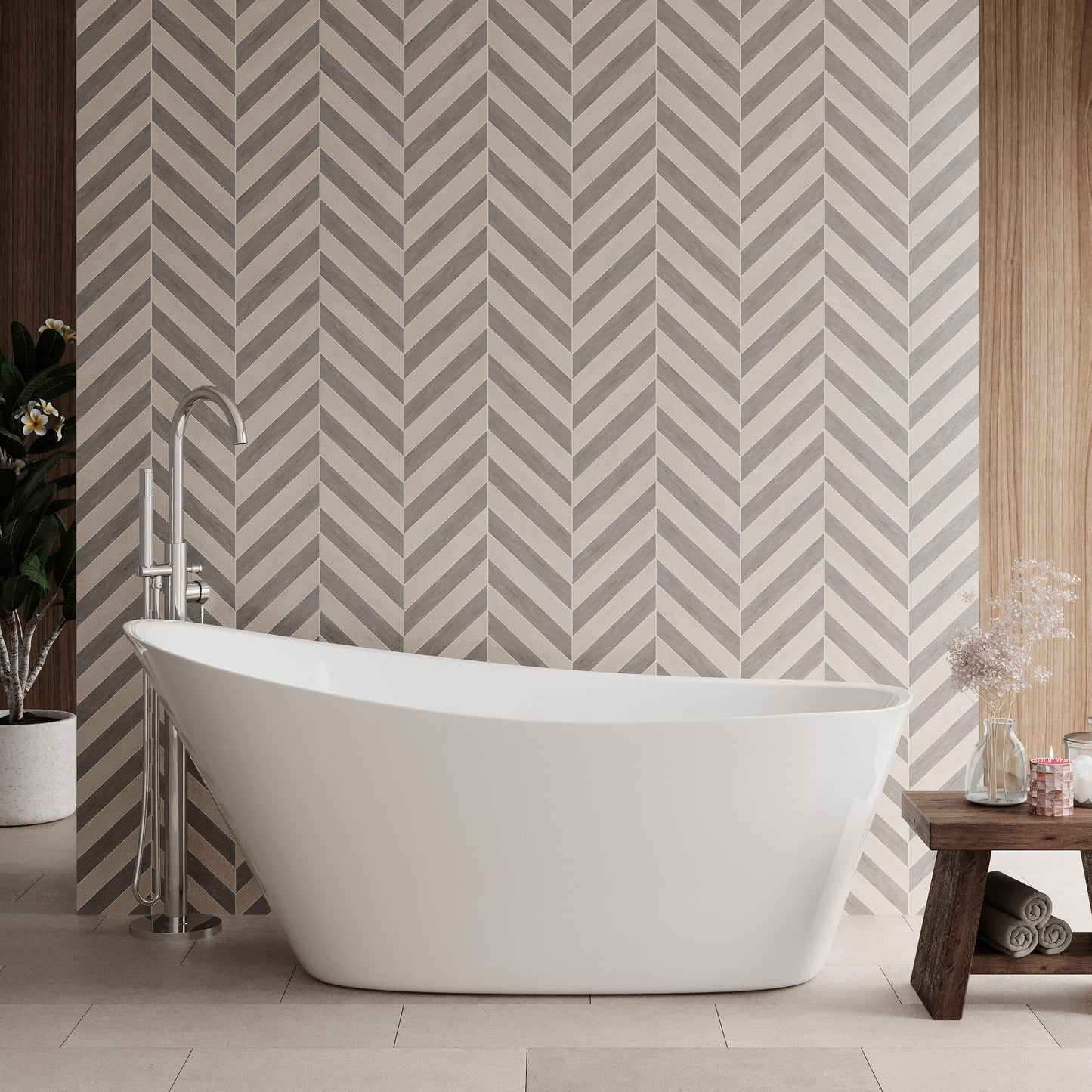 Nuie Choice Moment 1600mm Freestanding Bath With Legs And Waste