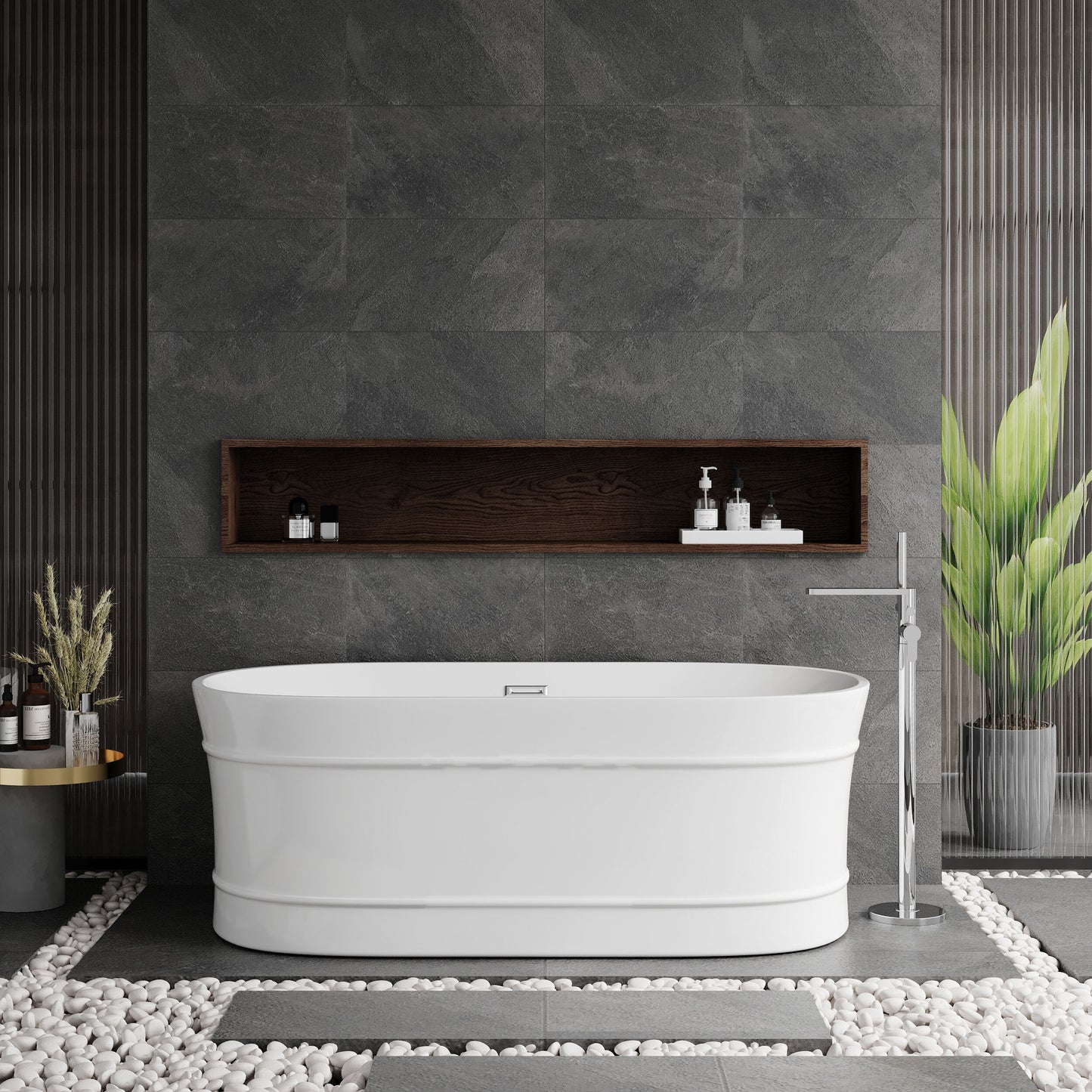 Nuie Choice Equinox 1600mm Freestanding Bath With Legs And Waste