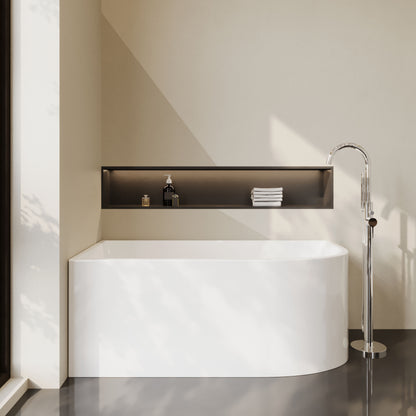 Nuie Choice Chronicle 1500mm Left-Hand Corner Bath With Legs And Waste